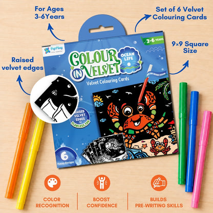 Colour in Velvet - Ocean Life | Mess-Free Colouring Fun | 3+ Years | PepPlay
