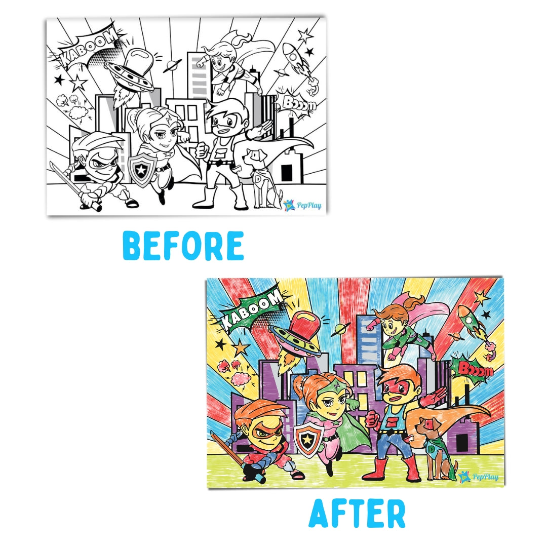 Recolourables Colour & Wipe Placemats - Super Power