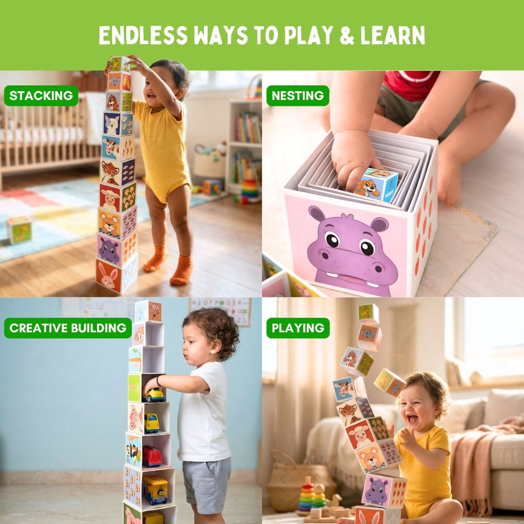 Stacking & Nesting Cube | Early Learning Through Stacking Play | 1+ Years | PepPlay