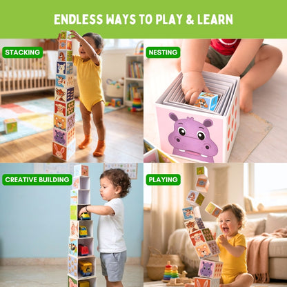 Stacking & Nesting Cube | Early Learning Through Stacking Play | 1+ Years | PepPlay