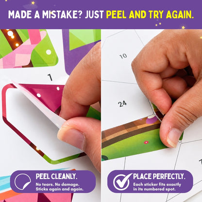 Mosaic Sticker by Number - Magical Unicorn | Boost Focus Through Sticker Art | 4+ Years | PepPlay