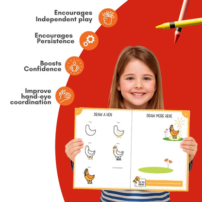 Step by Step Drawing Book – Cute Farm Animals