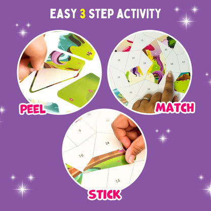 Mosaic Sticker Puzzle By Numbers - Magical Unicorn