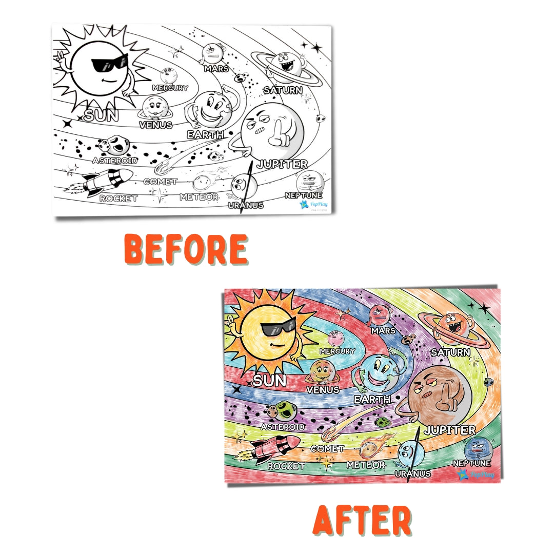 Recolourables Colour & Wipe Placemats - Space Saga