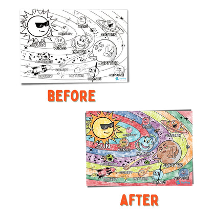 Recolourables Colour & Wipe Placemats - Space Saga