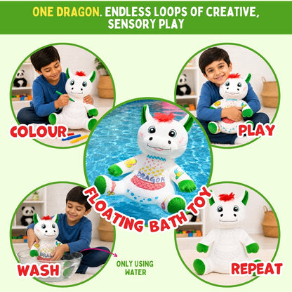 Redoobles Doodle Dragon | Wash, Colour & Reuse Fun | 3+ Years | PepPlay