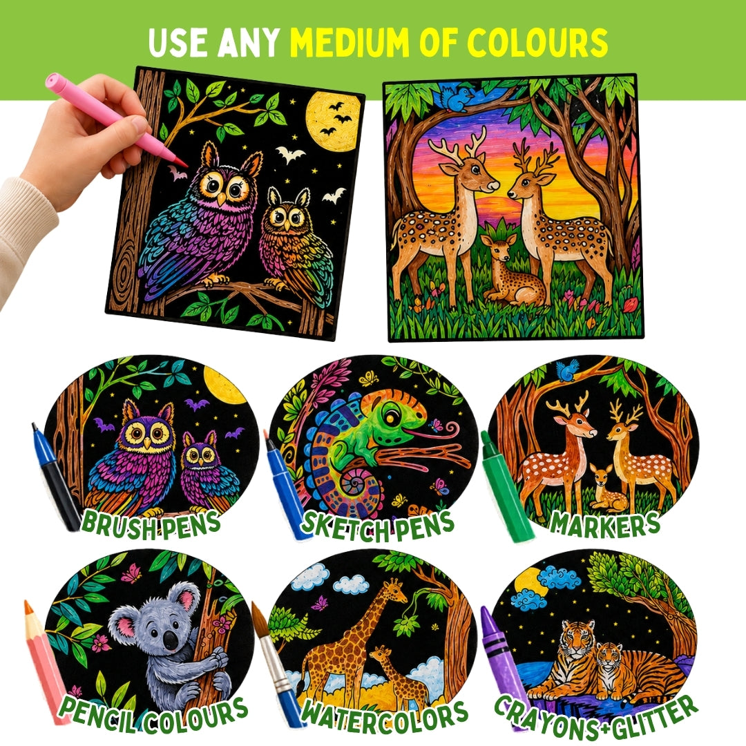 Colour in Velvet - Wild Life | Mess-Free Colouring Fun | 3+ Years | PepPlay