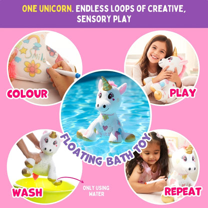 Redoobles Doodle Unicorn | Wash, Colour & Reuse Fun | 3+ Years | PepPlay