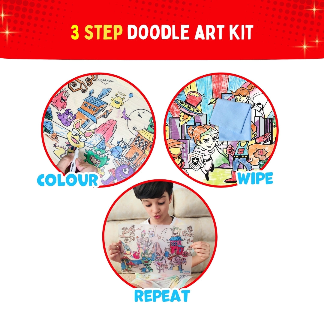 Recolourables Colour & Wipe Placemats - Super Power