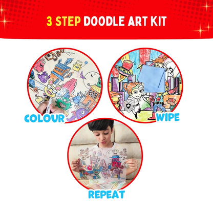 Recolourables Colour & Wipe Placemats - Super Power