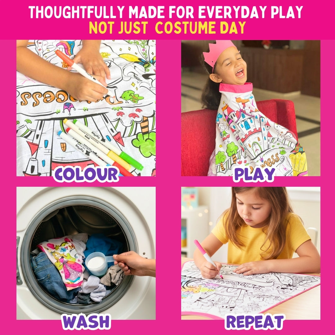My Princess Cape Kit | Colour, Wear & Pretend Play | 4+ Years | PepPlay