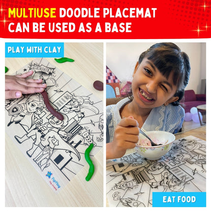 Recolourables Colour & Wipe Placemats - Super Power