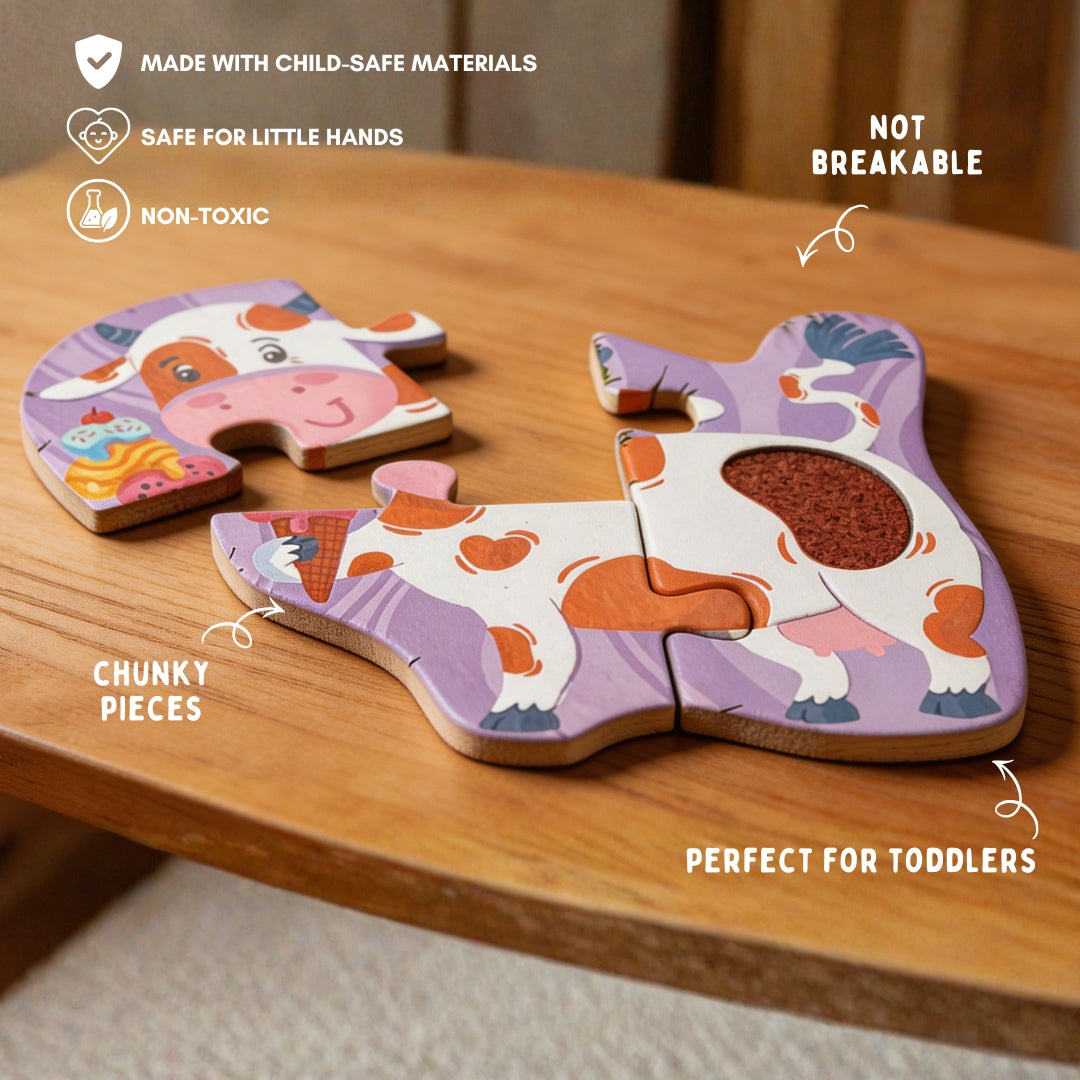 My First Touch & Feel Puzzles - Farm Animals | Sensory Learning for Toddlers | 1+ Years | PepPlay