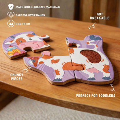 My First Touch & Feel Puzzles - Farm Animals | Sensory Learning for Toddlers | 1+ Years | PepPlay