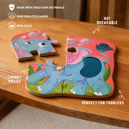 My First Touch & Feel Puzzles - Wild Animals | Sensory Learning for Toddlers | 1+ Years | PepPlay