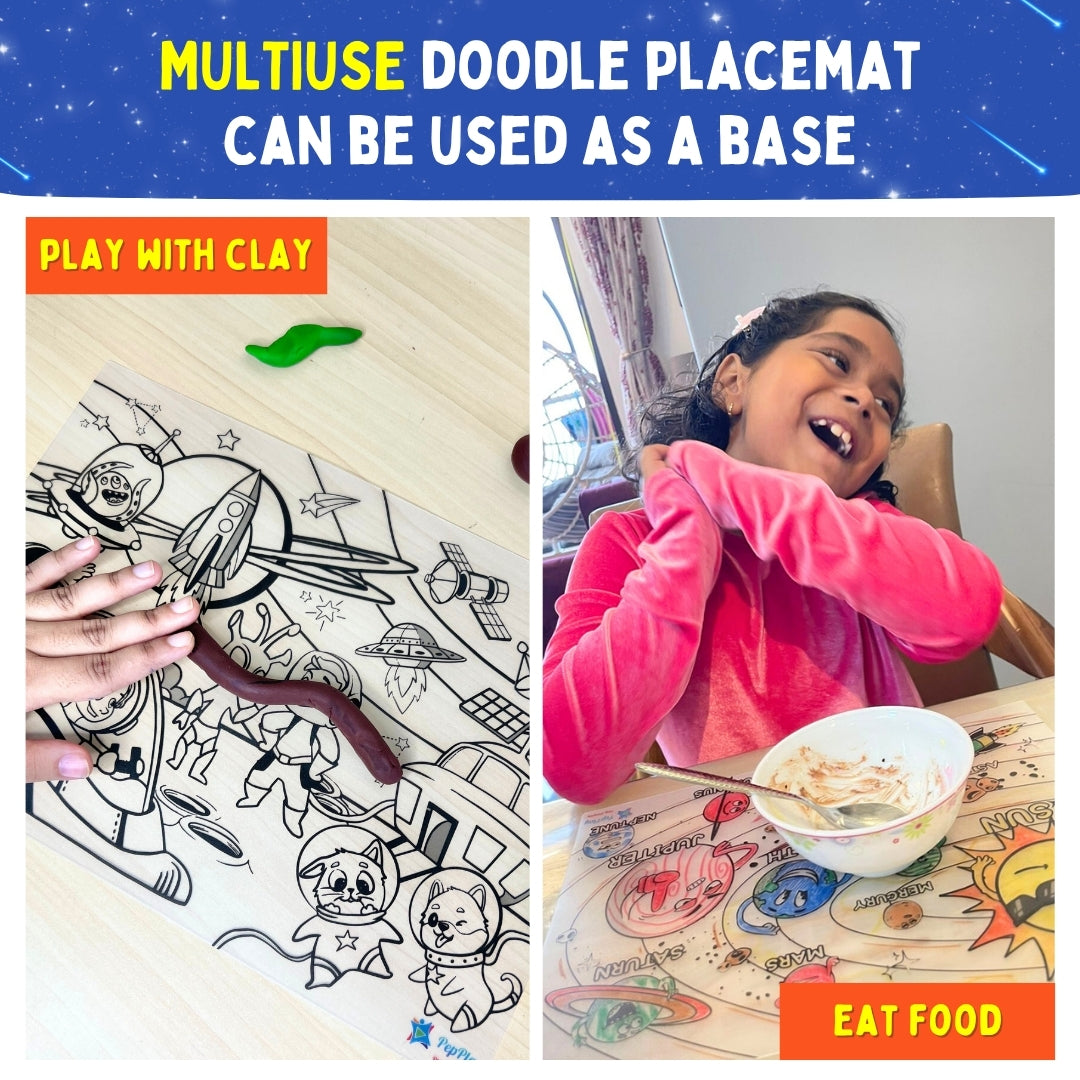 Recolourables Colour & Wipe Placemats - Space Saga