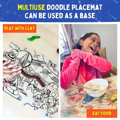 Recolourables Colour & Wipe Placemats - Space Saga