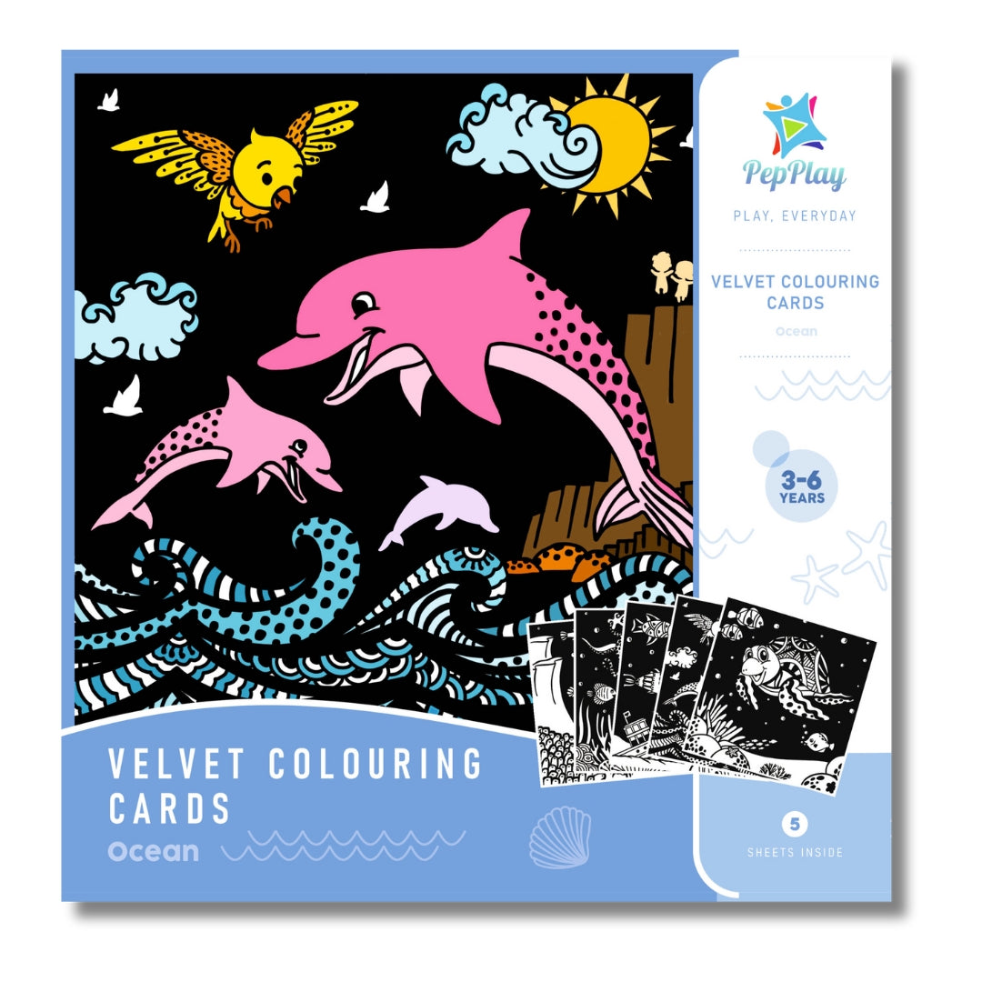 Velvet Colouring cards – Ocean