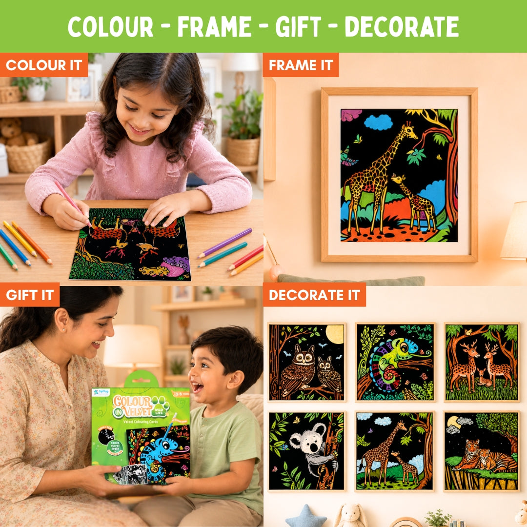 Colour in Velvet - Wild Life | Mess-Free Colouring Fun | 3+ Years | PepPlay