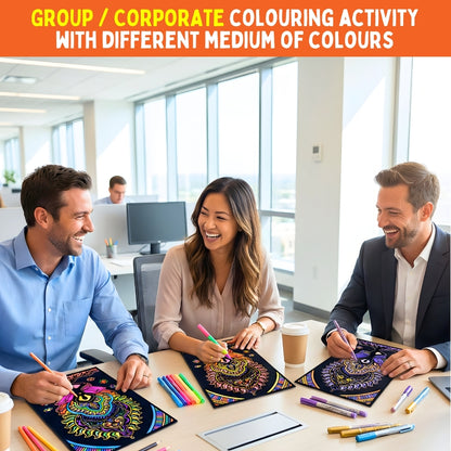 PepPlay Velvet Colouring Canvas, Set of 2 – Wellness Series Mindful Yoga & Healthy Be Happy - Wellness Combo