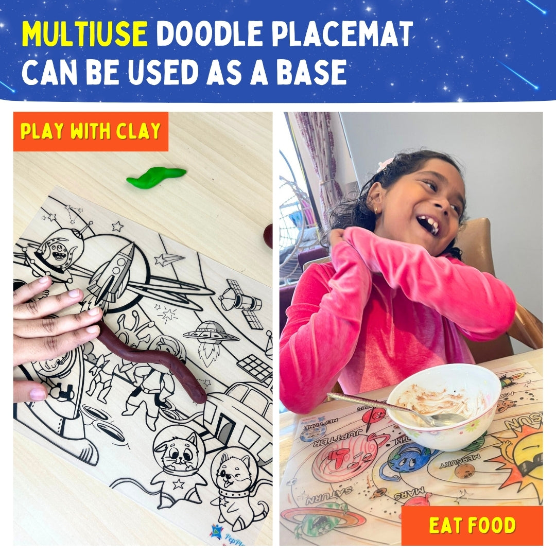 Recolourables Colour & Wipe Placemats - Space Saga
