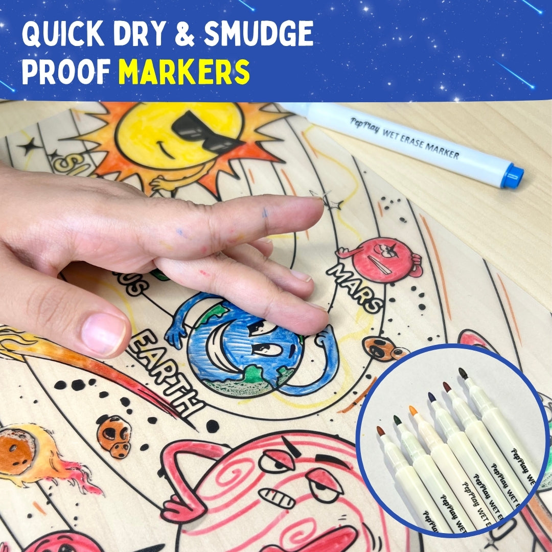 Recolourables Colour & Wipe Placemats - Space Saga