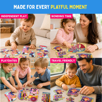 My First Touch & Feel Puzzles - Colourful Vehicles | Sensory Learning for Toddlers | 1+ Years | PepPlay