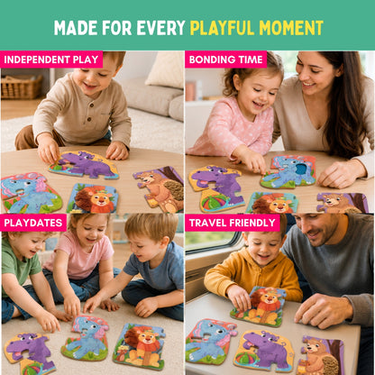 My First Touch & Feel Puzzles - Wild Animals | Sensory Learning for Toddlers | 1+ Years | PepPlay
