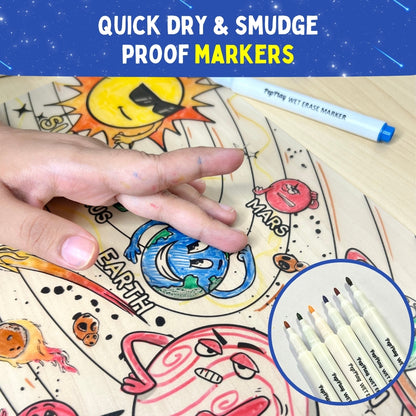 Recolourables Colour & Wipe Placemats - Space Saga