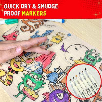 Recolourables Colour & Wipe Placemats - Super Power