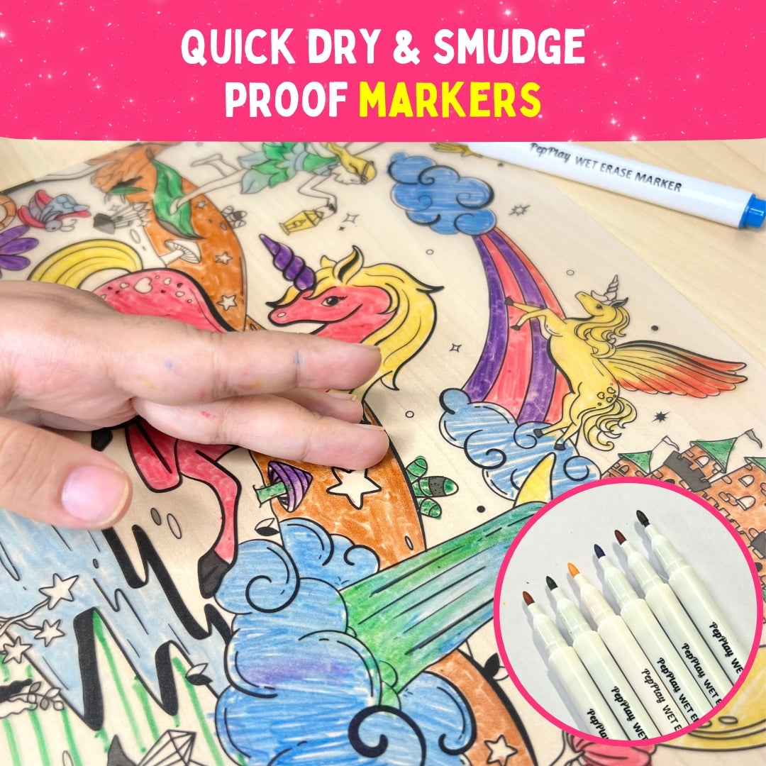 Recolourables Colour & Wipe Placemats - Magical Land