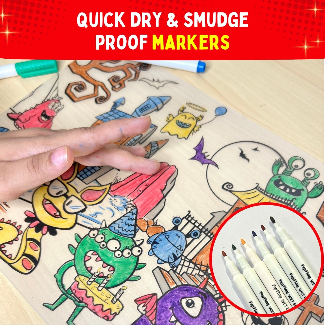 Recolourables Colour & Wipe Placemats - Super Power