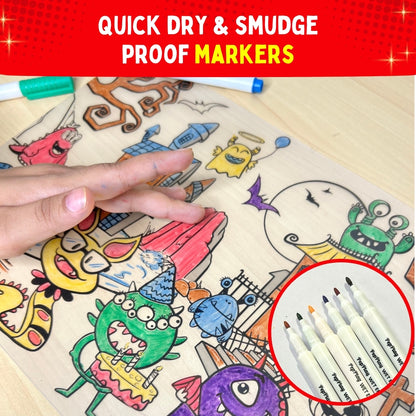 Recolourables Colour & Wipe Placemats - Super Power