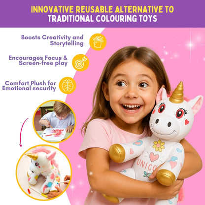 Redoobles Doodle Unicorn | Wash, Colour & Reuse Fun | 3+ Years | PepPlay