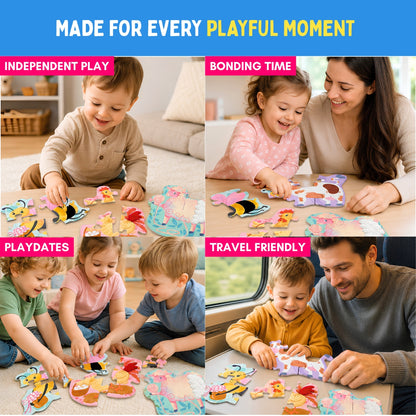 My First Touch & Feel Puzzles - Farm Animals | Sensory Learning for Toddlers | 1+ Years | PepPlay