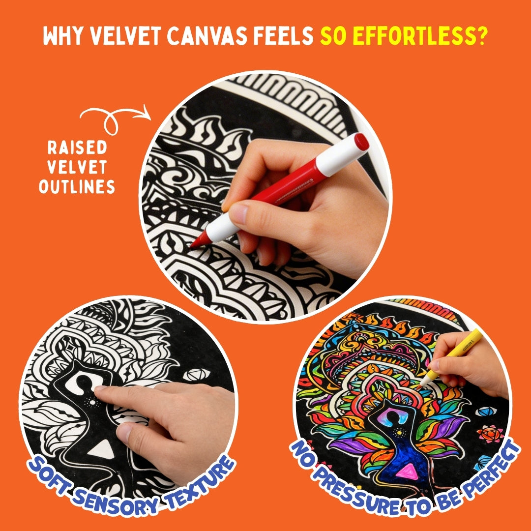 Velvet Colouring Posters - Mindful Yoga | Creative Mindful Colouring | 8+ Years | PepPlay