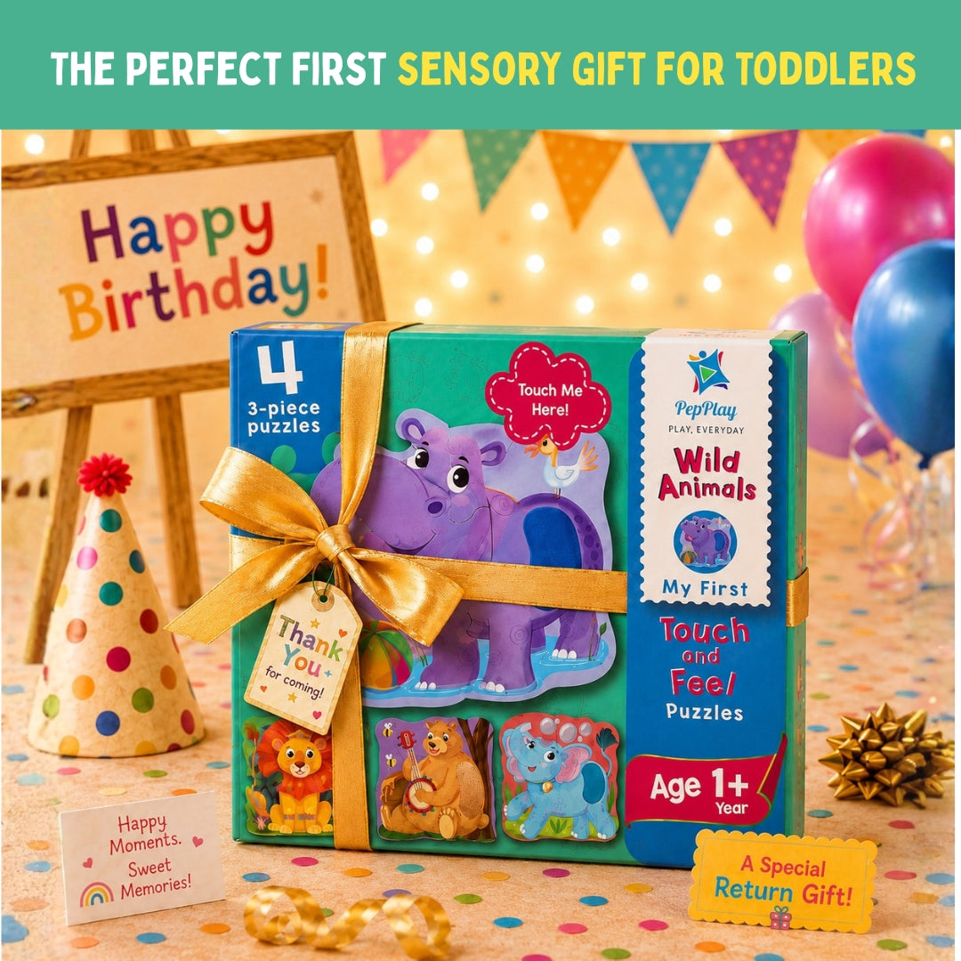My First Touch & Feel Puzzles - Wild Animals | Sensory Learning for Toddlers | 1+ Years | PepPlay