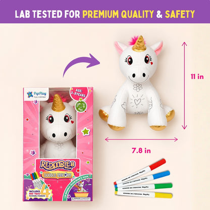 Redoobles Doodle Unicorn | Wash, Colour & Reuse Fun | 3+ Years | PepPlay