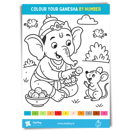 Colour Your Ganesha by Number