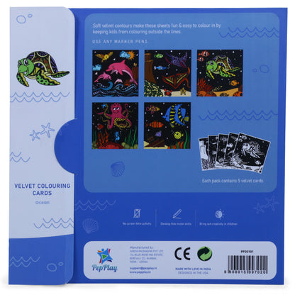 Velvet Colouring cards – Ocean