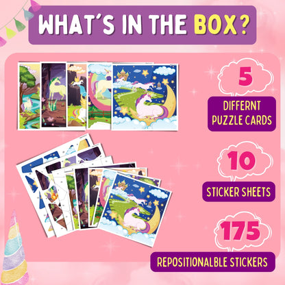 Mosaic Sticker Puzzle By Numbers - Magical Unicorn