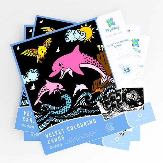 Velvet Colouring cards – Ocean