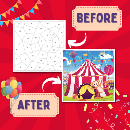 Educational Sticker Puzzle – Circus Carnival