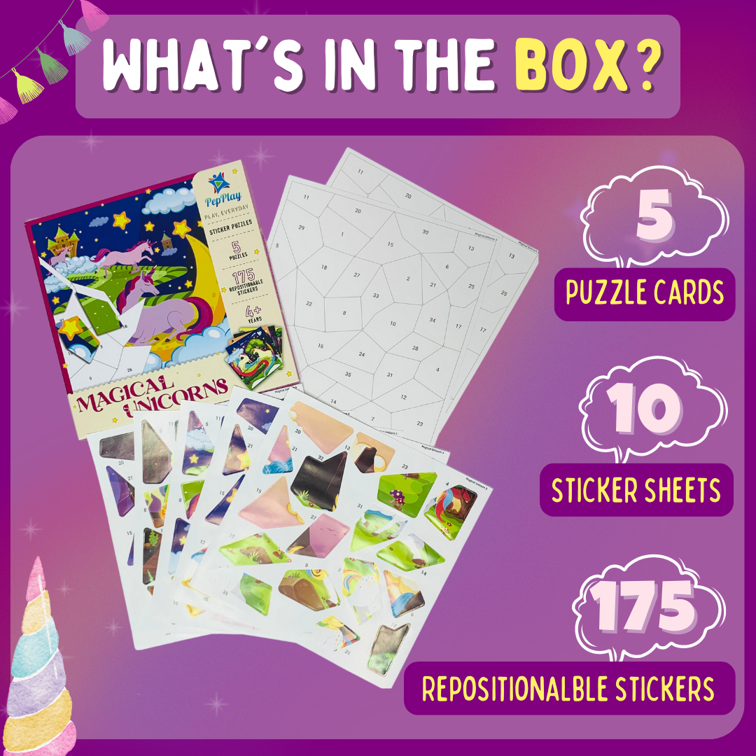 Educational Sticker Puzzle – Magical Unicorn