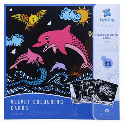 Velvet Colouring cards – Ocean