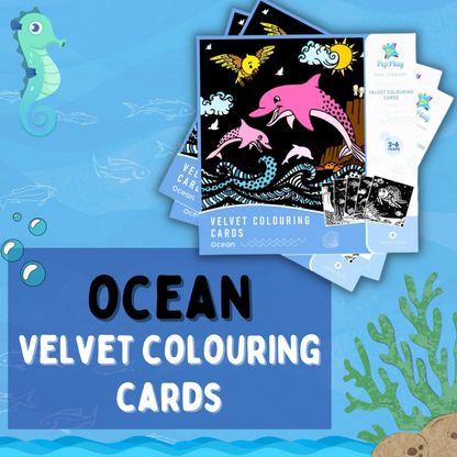 Velvet Colouring cards – Ocean