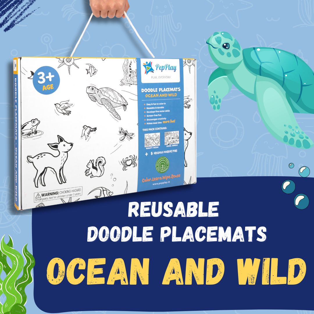 Doodle Placemats Set – Animal Series