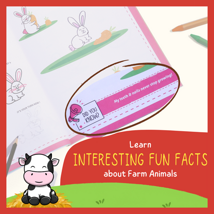 Step by Step Drawing Book – Cute Farm Animals