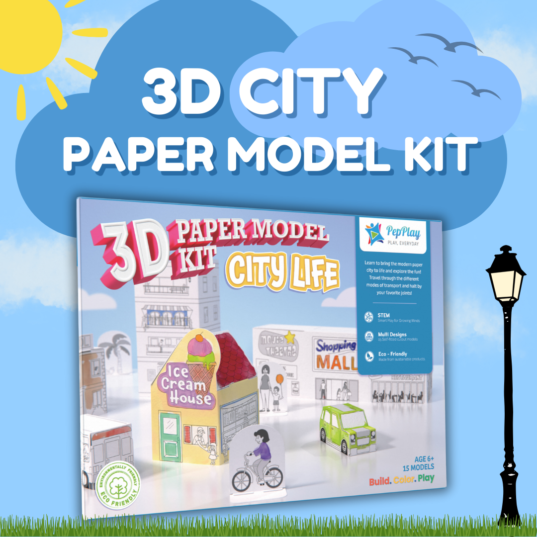 3D Paper Model Kit – City Life | 3D Paper Kit | 3D Craft Kit For Kids & Adults