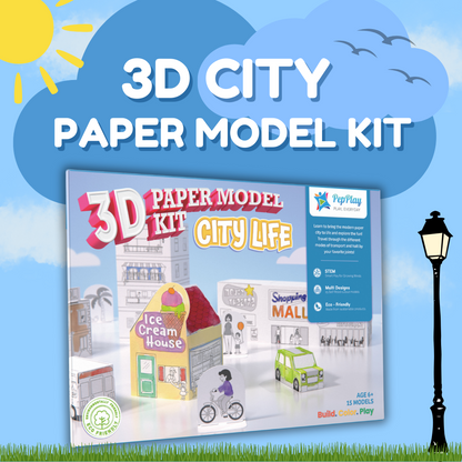 3D Paper Model Kit – City Life | 3D Paper Kit | 3D Craft Kit For Kids & Adults